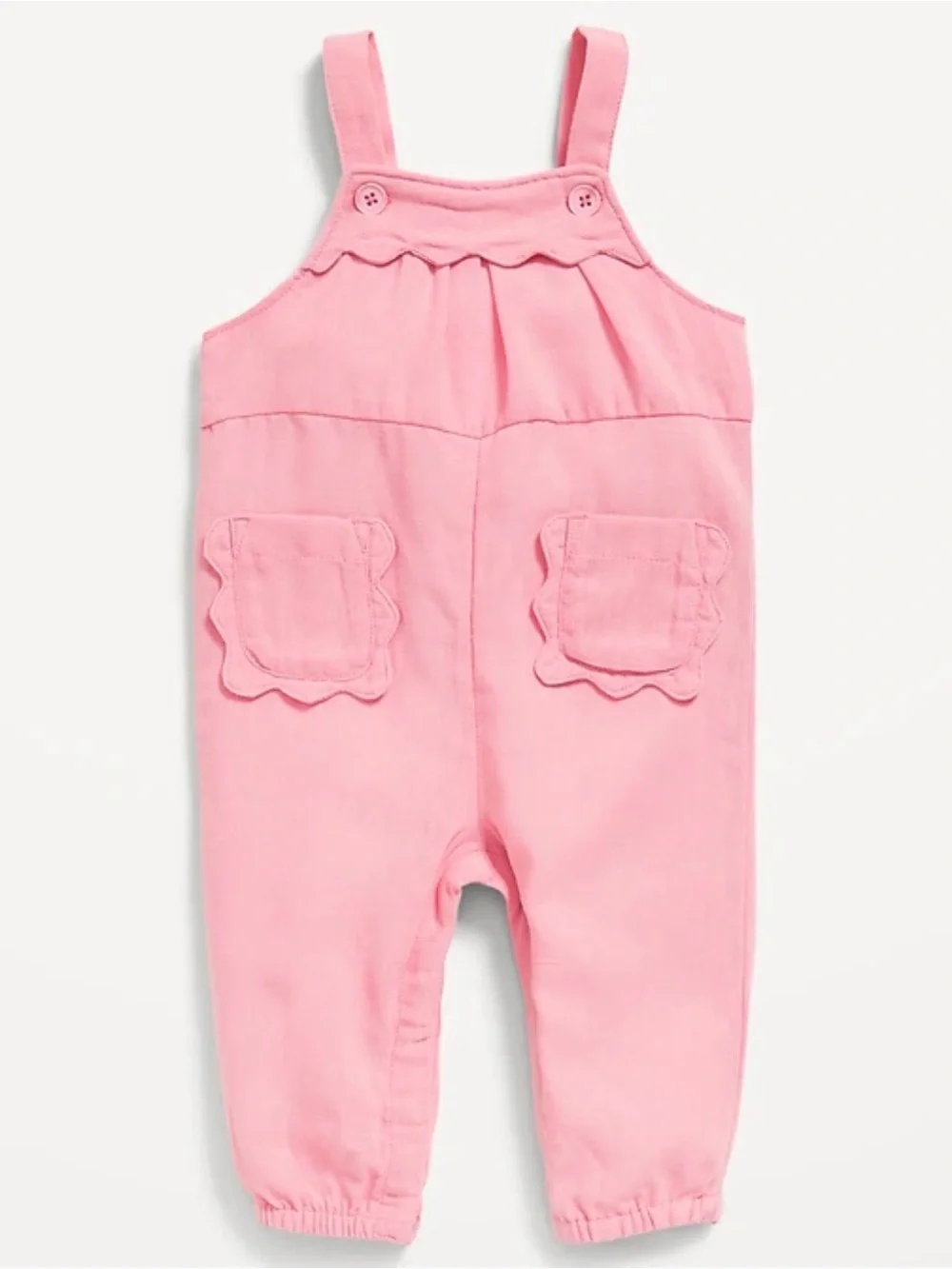 Old Navy Pink Toddler Overalls with Scallop Pockets 12-18mo